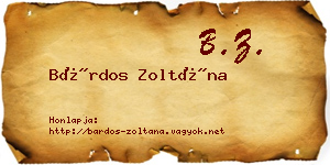 Bárdos Zoltána névjegykártya
